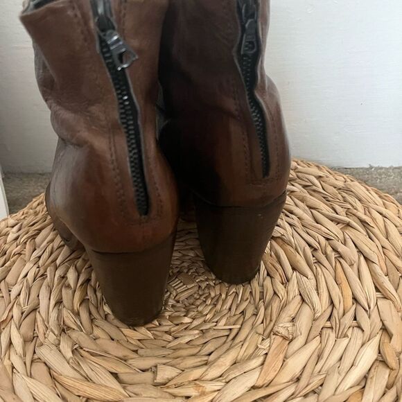 Rag and bone boots 8 brown chunky zip up slouchy boots western sophisticated - Picture 4 of 10